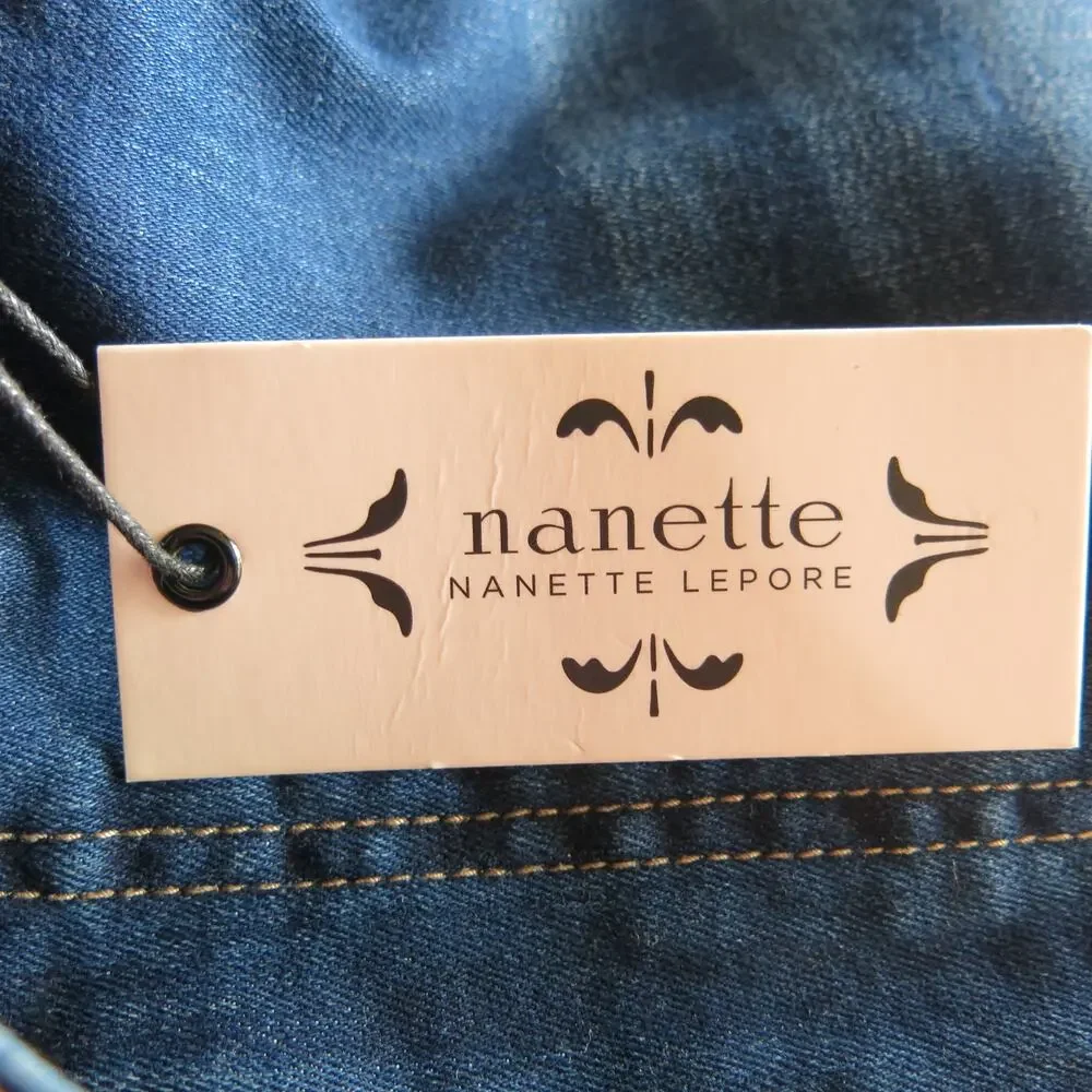 Nanette Lepore Belle High Rise Slim Straight Jeans *NWT* Size 22 Women Blue Plus